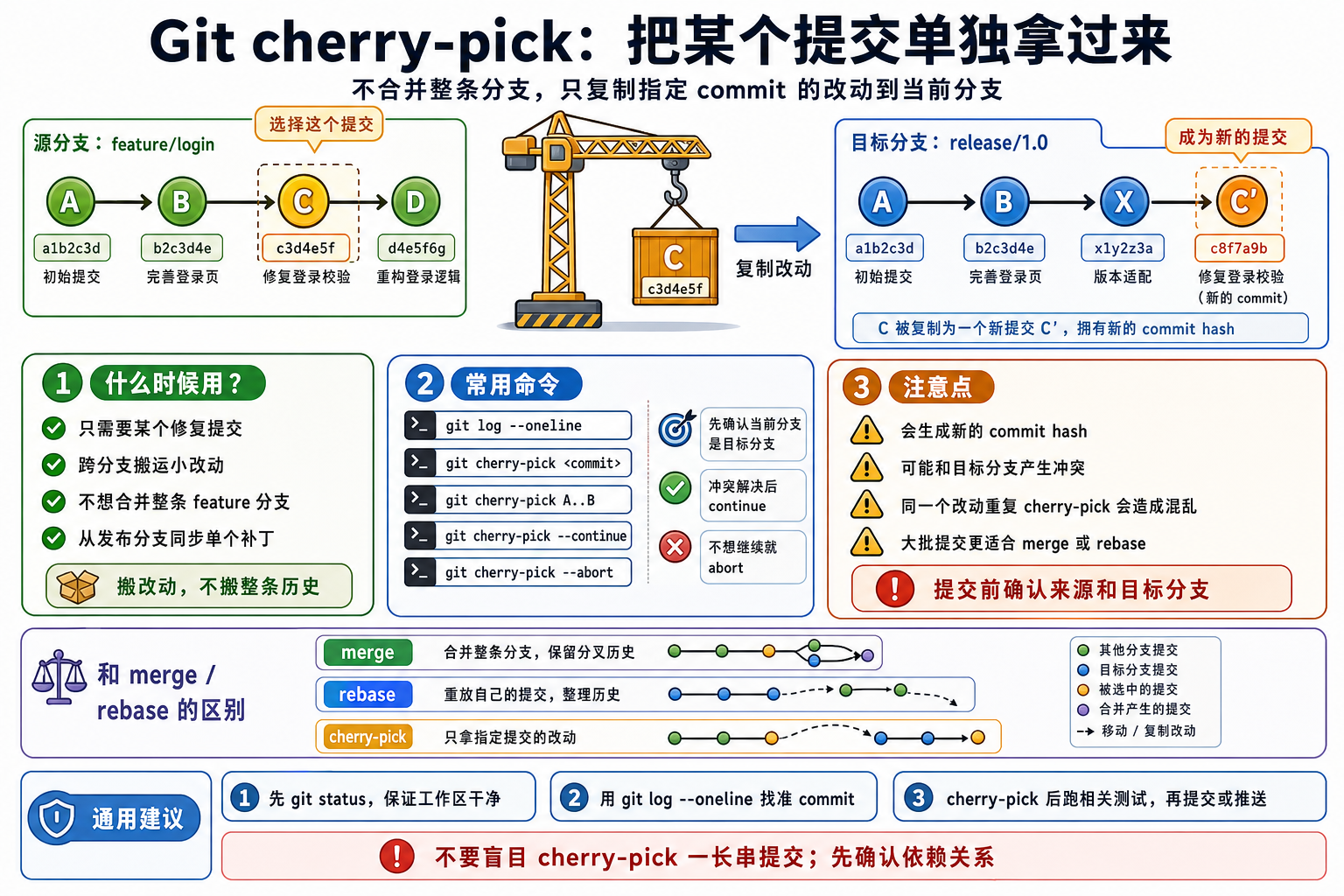 Git cherry-pick 信息图